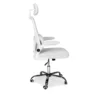 Sedia da Ufficio Ergonomica Bianca in Rete con Braccioli e Poggiatesta