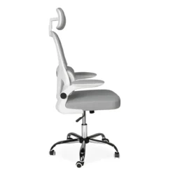 Sedia da Ufficio Ergonomica Grigio Schienale e Braccioli Regolabili