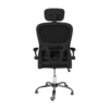 Sedia da Ufficio Ergonomica Nero in Rete con Braccioli e Poggiatesta