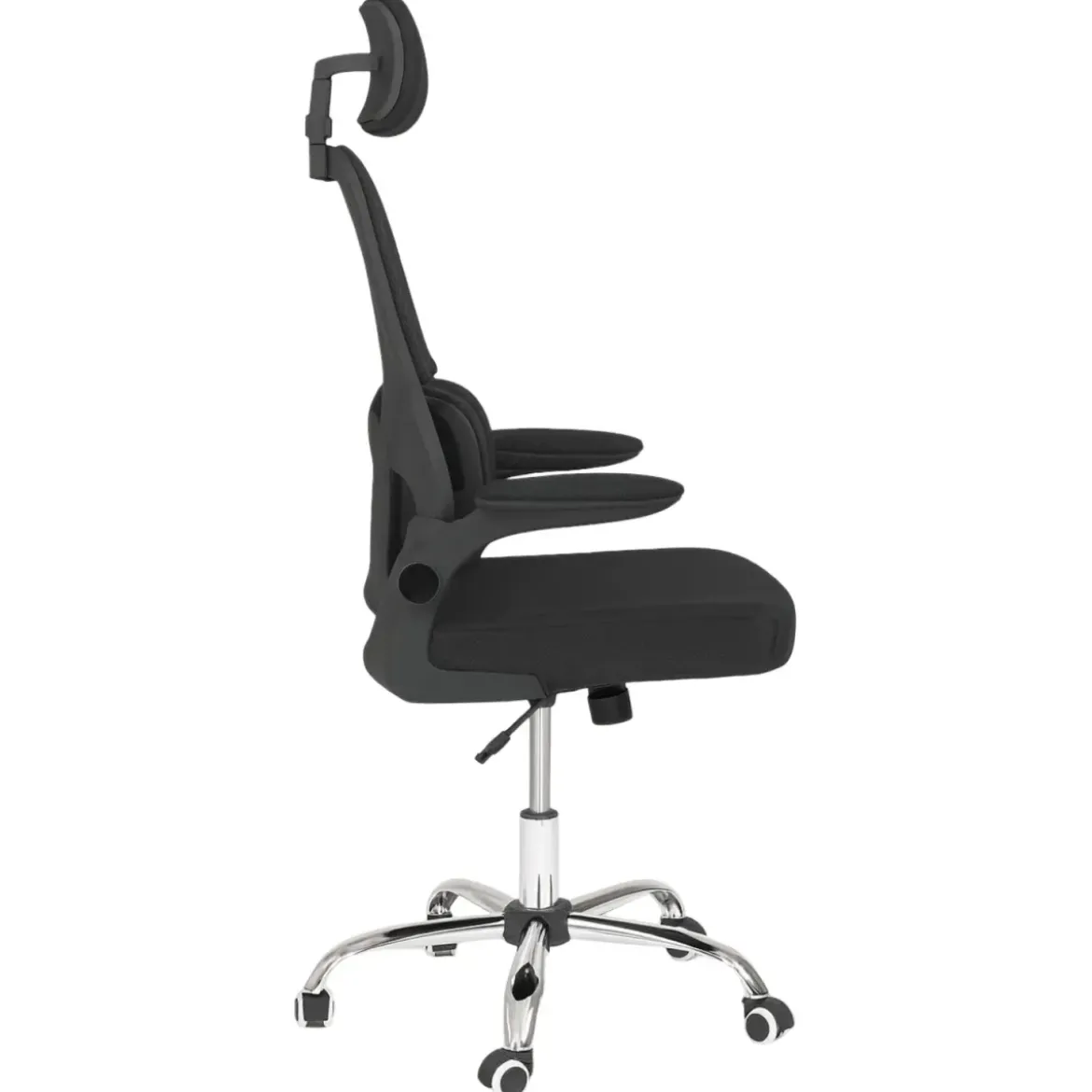 Sedia da Ufficio Ergonomica Nero in Rete con Braccioli e Poggiatesta
