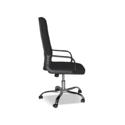 Sedia da Ufficio Imbottita in Tessuto Nero e base Cromata