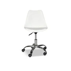 Sedia da Ufficio in Plastica Bianco e Base Cromata