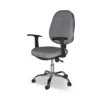 Sedia da Ufficio in Tessuto Grigio con Base Cromata