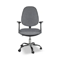 Sedia da Ufficio in Tessuto Grigio con Base Cromata