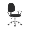 Sedia da Ufficio in Tessuto Nero con Base Cromata