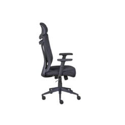 Sedia da Ufficio Nera in Rete Ergonomica con Ruote
