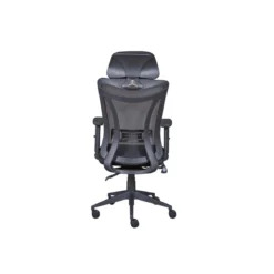 Sedia da Ufficio Nera in Rete Ergonomica con Ruote