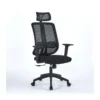 Sedia da Ufficio Satia in Tessuto Mesh Nero e base Nera