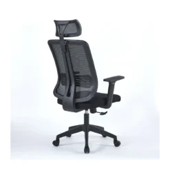 Sedia da Ufficio Satia in Tessuto Mesh Nero e base Nera