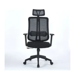 Sedia da Ufficio Satia in Tessuto Mesh Nero e base Nera