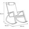 Sedia Dondolo da Esterno in Acciaio 60x104x95 cm con Poggiatesta