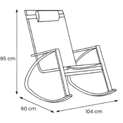 Sedia Dondolo da Esterno in Acciaio 60x104x95 cm con Poggiatesta