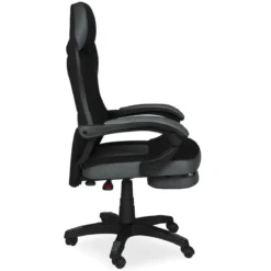 Sedia Gaming Ergonomica Nero Poggiapiedi Estensibile e Rete Traspirante