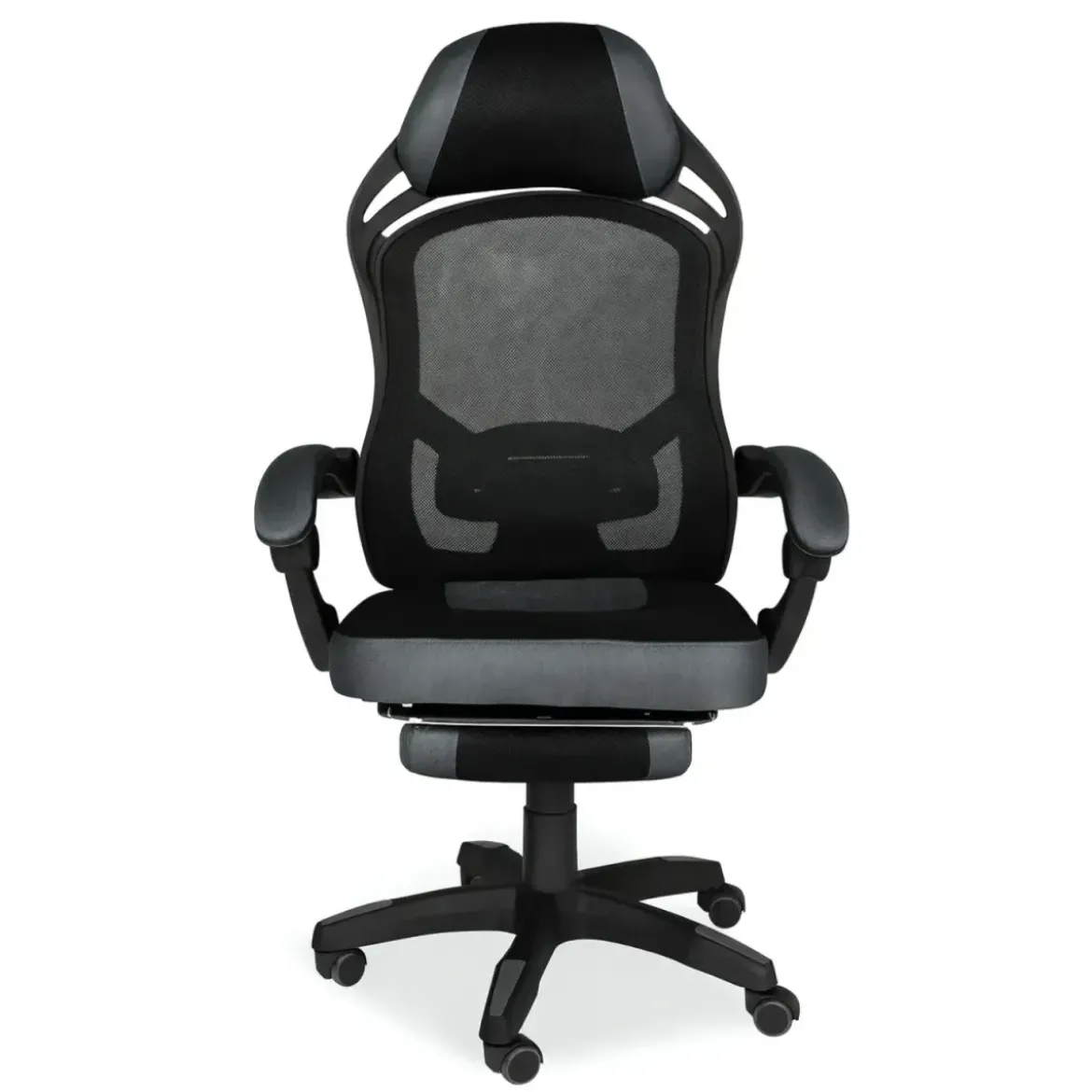 Sedia Gaming Ergonomica Nero Poggiapiedi Estensibile e Rete Traspirante