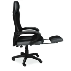 Sedia Gaming Ergonomica Nero Poggiapiedi Estensibile e Rete Traspirante