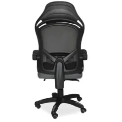 Sedia Gaming Ergonomica Nero Poggiapiedi Estensibile e Rete Traspirante