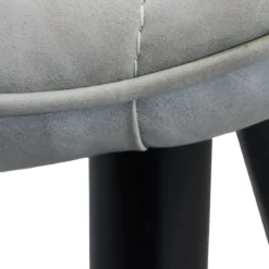 Sedia Imbottita Sala da Pranzo in Ecopelle Tortora Moderna Gambe Nere