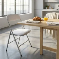 Sedia Pieghevole da Cucina Salvaspazio Bianco Opaco 44x45x78 cm