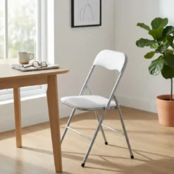 Sedia Pieghevole da Cucina Salvaspazio Bianco Opaco 44x45x78 cm