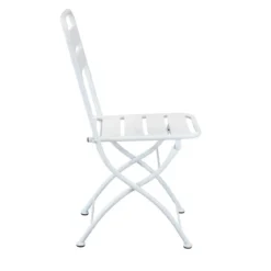 Sedia Pieghevole in Acciaio Bianco per Esterno e Interno 42x50x88 cm