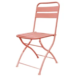 Sedia Pieghevole in Acciaio Rosso per Esterno e Interno 42x50x88 cm