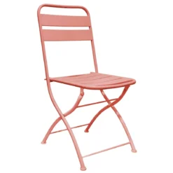 Sedia Pieghevole in Acciaio Rosso per Esterno e Interno 42x50x88 cm
