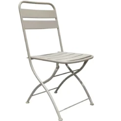 Sedia Pieghevole in Acciaio Tortora per Esterno e Interno 42x50x88 cm