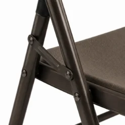 Sedia Pieghevole Noce in Acciaio e HDPE da Interno Esterno 45x50x88cm
