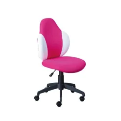 Sedia Rosa con Ruote Colorata Poltrona Cameretta Regolabile e Girevole