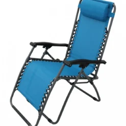 Sedia Sdraio Pieghevole in Textilene Blu da Spiaggia Giardino Balcone