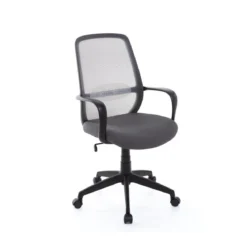 Sedia Ufficio Presidenziale con Ruote per Scrivania Poltrona Ecopelle Ergonomica