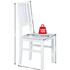 2 Sedie Bianche in Legno Massello Moderne da Salotto per Cucina Soggiorno Design