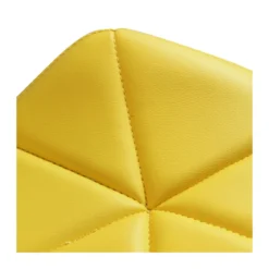4 Sedie da Pranzo Giallo con Gambe in Legno seduta in PU