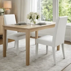 2 Sedie Ecopelle Bianche Cucina Imbottite Legno Moderna Sala da Pranzo Salotto