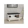 Seduta da Ingresso Scarpiera 2 Ante a Ribalta Legno con Cuscino Similpelle Pouf