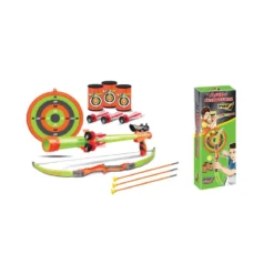 Set Arciere Arco Cerbottana 3 Barattoli Bambini 3 Frecce 5 Freccette + Bersaglio