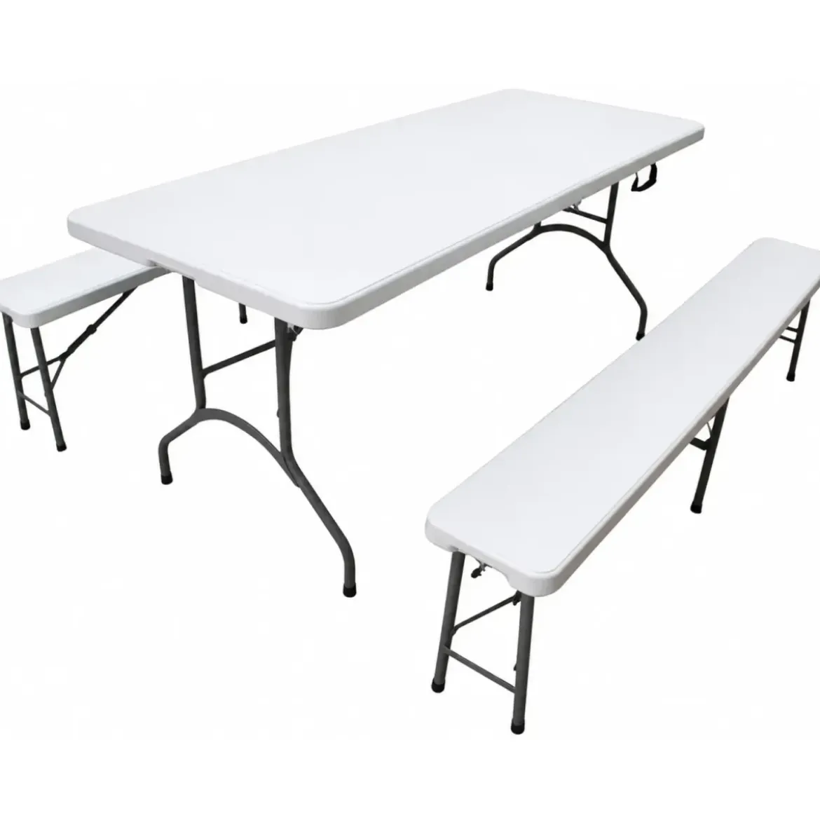 Set Birreria Richiudibile in Resina Tavolo 2 Panche Arredo Esterno Pieghevole