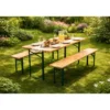 Set Birreria Tavolo 80x220 da Esterno in Legno con 2 Panche Pieghevole
