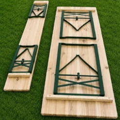 Set Birreria 220x80 in Legno Tavolo 2 Panche Gambe Richiudibili da Sagre Feste