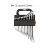 Set 12 Chiavi Inglesi Combinate 6 22 mm a Forchetta Acciaio Fisse Meccanico