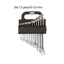 Set 12 Chiavi Inglesi Combinate 6 22 mm a Forchetta Acciaio Fisse Meccanico