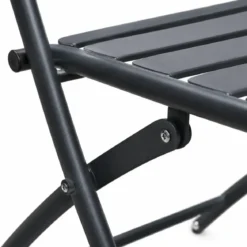 Set da Pranzo Tavolo con 2 Sedie Pieghevoli Acciaio da Giardino Esterno Balcone