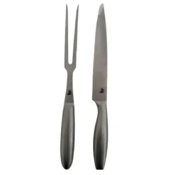 Set da Taglio per Barbecue Acciaio Inox Coltello Forchetta 33 cm