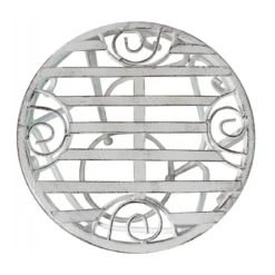 Set di 3 Fioriere per Piante con Bianco in Metallo Antico