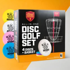 Set Disc Golf con Canestro da Esterno Completo con Dischi Colorati