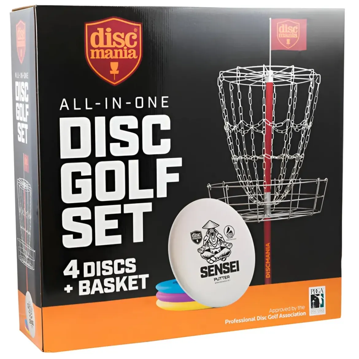 Set Disc Golf con Canestro da Esterno Completo con Dischi Colorati