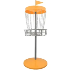 Set Disc Golf con Canestro e Dischi da Giardino Arancione Portatile