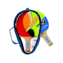 Set Holiday Ping Pong 2 Racchette 2 Palline Custodia Tennis da Tavola Allenarsi