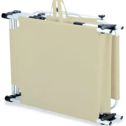 Set 2 Lettini Prendisole da Giardino Mare Pieghevoli Alluminio Beige