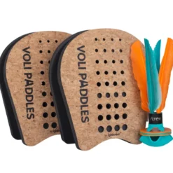 Set Paddle Badminton Volano 2 Racchette in Sughero Gioco da Esterno